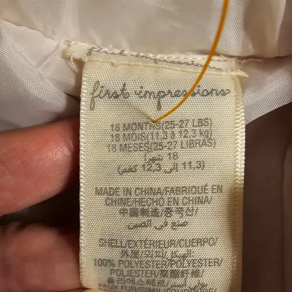 First Impressions Baby 18M Quilted Bunting Suit Hooded Soft Pink Winter Soft - Picture 10 of 11